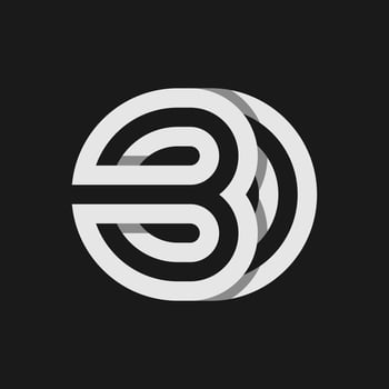 Geometric Letter OB or BO Monogram Logo design vector