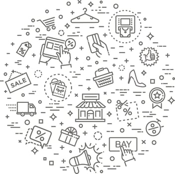 Black Friday Big Sale icons vector