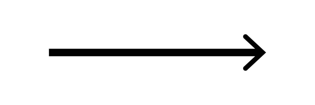 black long arrow. Black arrow pointing right in flat style. Bold thine long arrow icon. vector