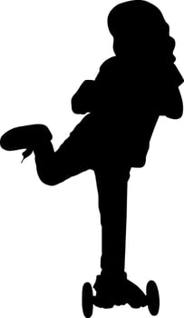 Girl riding kick electric scooter vector