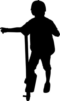 A young scooter rider vector