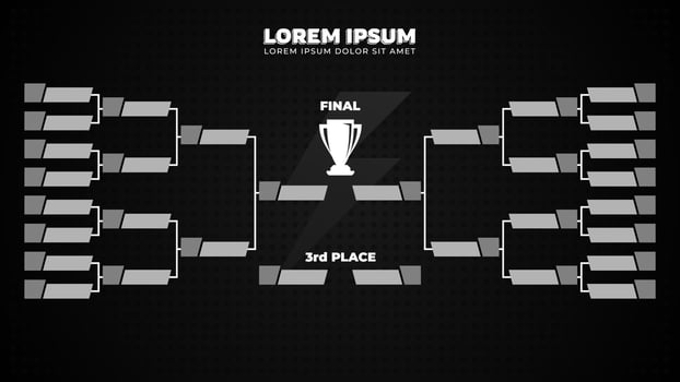 Tournament Bracket with 16 Team for Championship Event vector