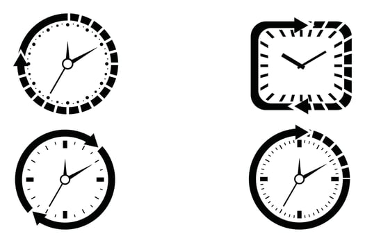 Extensive Collection of Clock Icons in Modern Line Style Isolated on White Background Time and Watch Symbols for Digital Use vector