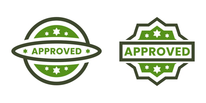 Approved stamp icon illustration on white background vector