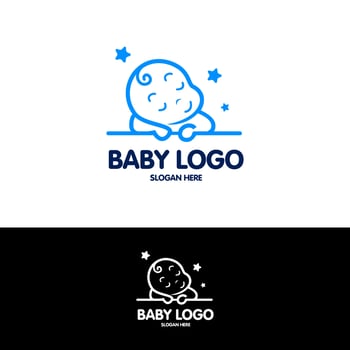 sleeping baby logo design illustration vector