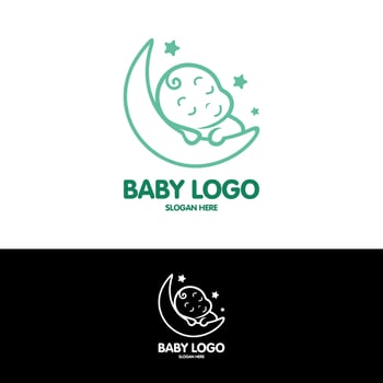 baby sleep logo design abstract vector