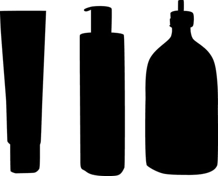 Cosmetic bottles with skin care products. vector