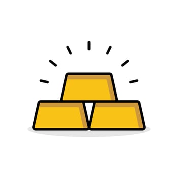 Blinking gold bar icon isolated flat design. vector