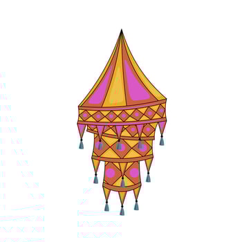 Abstract lantern with ornate in flat design. Lamp for India light festival. illustration isolated. vector