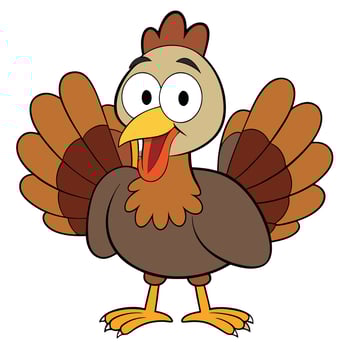 Cartoon turkey illustration happy thanksgiving celebration festive bird graphic image vector