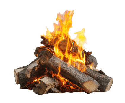 Cozy campfire warmth and ambiance for outdoor gatherings png