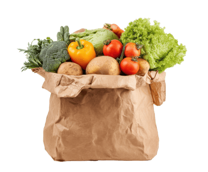 Fresh organic vegetables in eco-friendly bag for healthy meals png