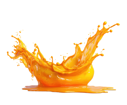 Vibrant orange splash depicting liquid motion for creative designs png