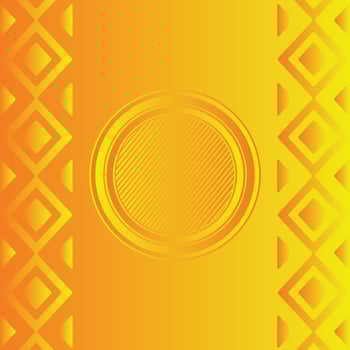 Yellow abstract background featuring overlapping circular shapes and thin concentric rings, creating a modern and dynamic design vector