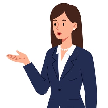 Minimal Illustration of Businesswoman Character Engaging and Presenting Ideas vector