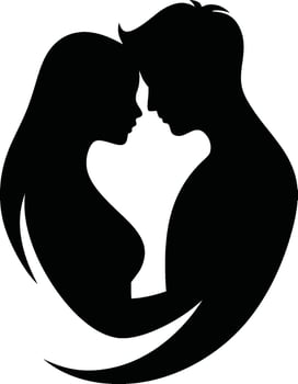 Loving Couple Silhouette Design vector