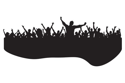 Silhouette of Applauding Crowd at a Concert vector