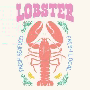 Lobster Seafood design. Lemon, Stay salty. Fish vintage artwork. Lobster fish artwork for t shirt print , poster and other uses. vector