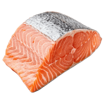 Fresh salmon fillet with skin showing vibrant orange color and natural texture perfect for healthy cooking and delicious meals png