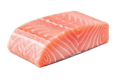 Fresh salmon fillet with vibrant pink color and smooth texture perfect for cooking or sushi preparation png