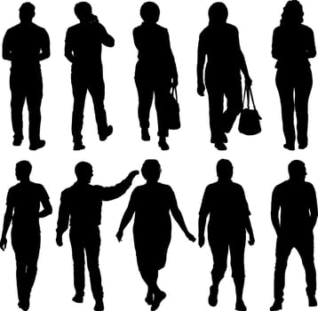 A Man and woman isolated silhouette couple standing a silhouette vector