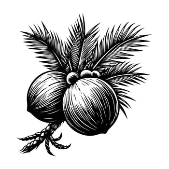 Organic Harvested Coconut Palm vector