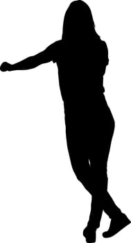 Walking young woman isolated silhouette vector