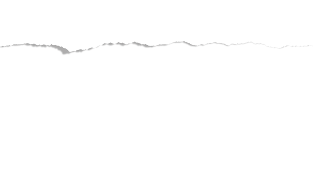 White torn ripped paper isolated on transparent background, design element png