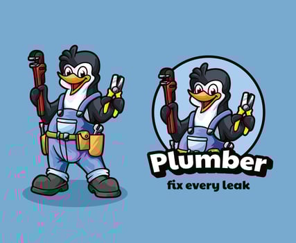 Plumber Penguin Mascot vector