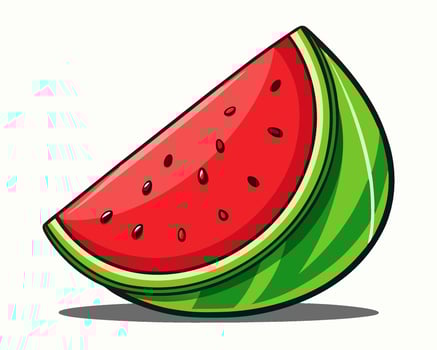 Cartoon Watermelon Slice Illustration vector