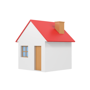 House 3d render isolated on transparent background png