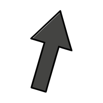 Gray Directional Arrow Pointing Upwards On White Background vector