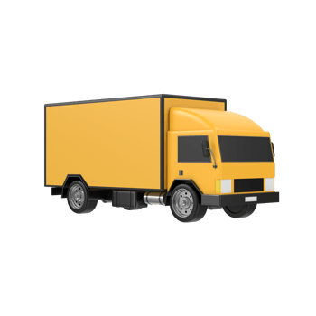 Yellow truck isolated on transparent background png