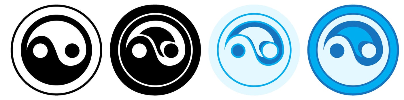 Set Trendy yin and yang Symbol icon pictogram illustration vector