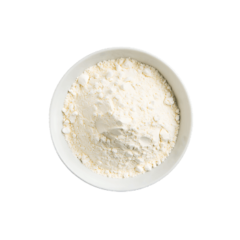 Top down view of a white bowl filled with fine white flour for baking or cooking png