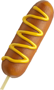 A hot dog on a stick png