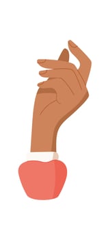 Female hand gesture icon. Human symbol of giving and receiving. Flat design, graphic style, suitable for various applications like charity, donation, or communication concepts. vector
