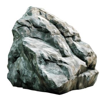 Large Realistic Boulder Stone Clip Art Style on Transparent Background png