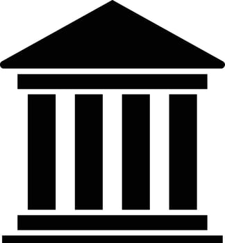 bank icon. Government building. iconic columns. Historic finance money. Museum symbol vector