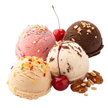 ice cream balls and topping png