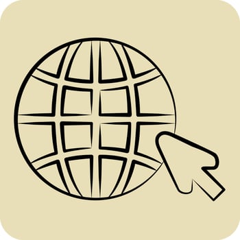 Icon Internet. related to Wifi symbol. hand drawn style. design editable vector