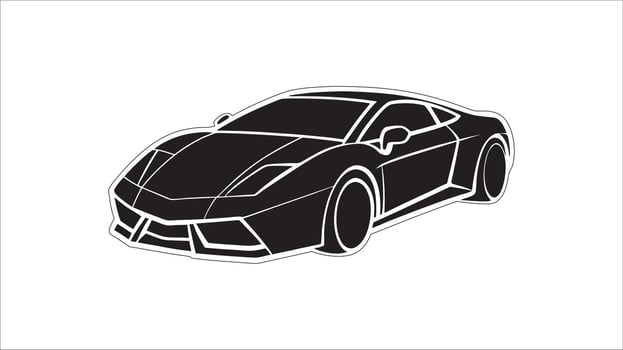 Dominant Sports Car With Precision Lines. cartoon car isolated on white background vector