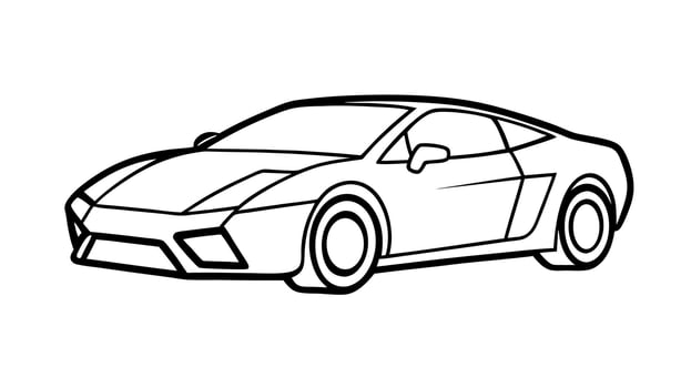 Sports Car With Precision Lines. cartoon car isolated on white vector