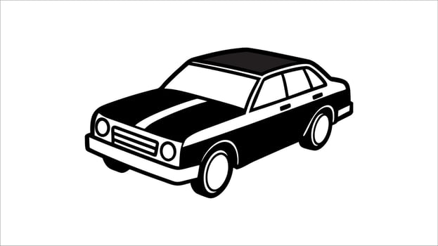 Muscle Car Vibes With a Classic Attitude. black car isolated on white background vector