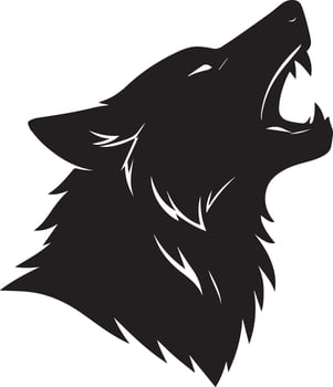 Howling Wolf Silhouette Graphic vector