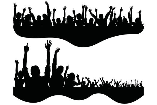 Seamless Pattern of Excited Fans for Sports Championships vector