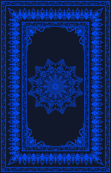 Blue Persian Carpet, Floor Carpet, Room Decor Fabric vector