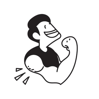 a cartoon man with a fist in his hand vector