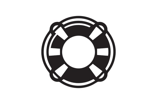 A black and white life preserver icon vector