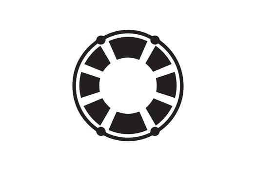 A black and white logo of a life preserver vector